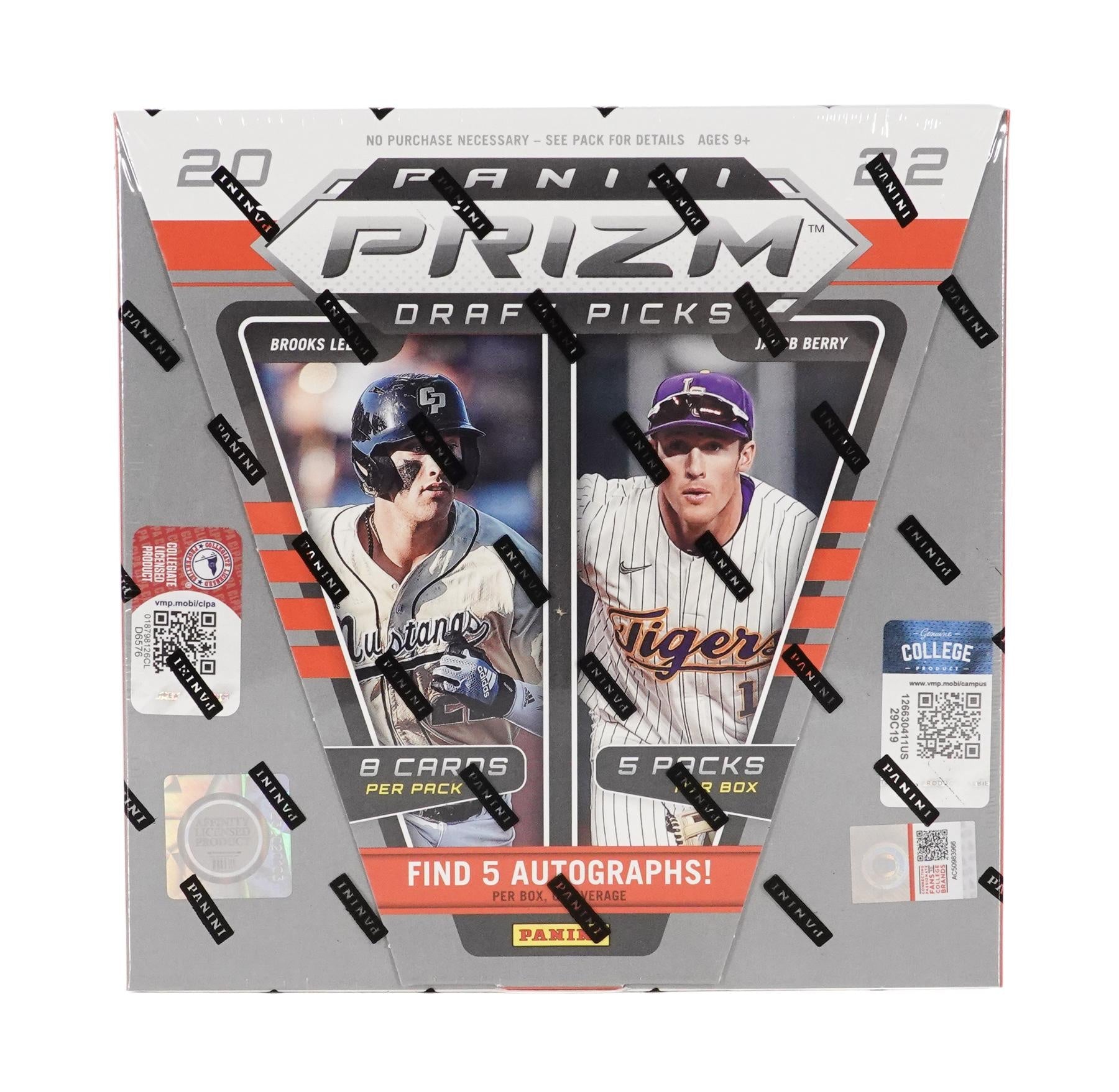 2022 Panini Prizm Collegiate Draft Picks Baseball Hobby Box - Todaro