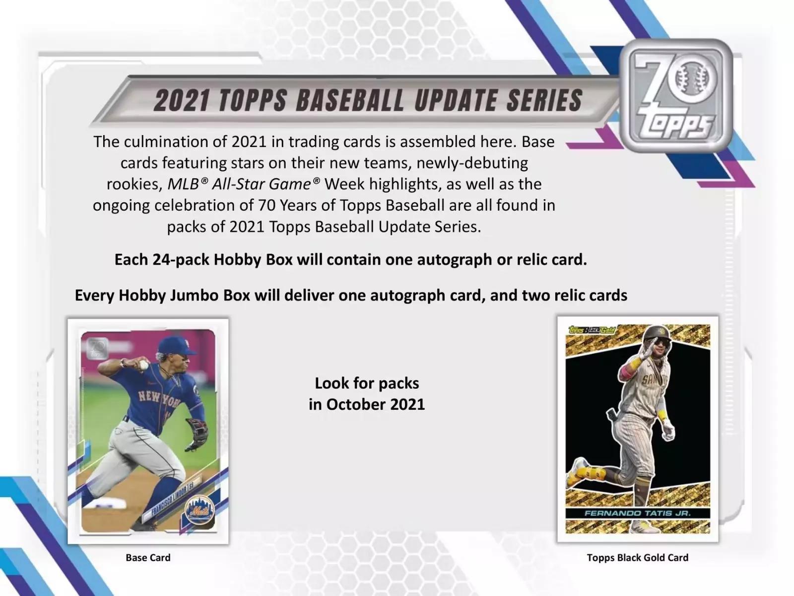 2021 Topps Update Series Baseball HTA Hobby Jumbo Box - Todaro
